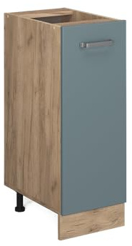 Vicco Apothekerschrank R-Line, Blau-Grau, 30 cm | 1 Auszug · Ohne Arbeitsplatte · Höhenverstellbare Füße · 2 Einlegeböden · ✓ Frei kombinierbar