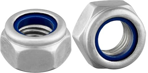 DSM – Sicherungsmuttern M10 – DIN 985/ISO 10511 – Edelstahl A2 – 10 Stück | selbstsichernde Muttern [TrueSpec Präzision] mit Kunststoffklemmteil – Kontermuttern Stoppmuttern, Edelstahlmuttern