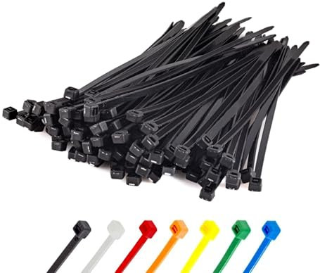 Small Black Cable Ties 100mm (4), 2.5mm | Pack of 100 | Mini Zipties, Tiny Zip Ties, Nylon, Self-Locking | Home, Office & PC Use - Abacus Range