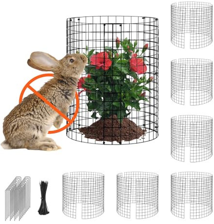 VEVOR Cage à Plantes Contre Animaux, Lot de 6, Grillage de Protection pour Plantes Fleurs légumes, 32x35,5 cm, 18 Mailles métalliques, Protecteur pour empêcher Les Lapins, Poules, écureuils d'entrer