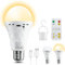 E27 LED Glühbirne USB Rechargeable 2600mAh Lampe Warmweiss&Kaltweiss Dimmbar mit Fernbedienung,Timing Lampen E27-Sockel&Wiederaufladbare Dual-Purpose mit Haken für Tischlampe,Pendellampe,Campinglampe