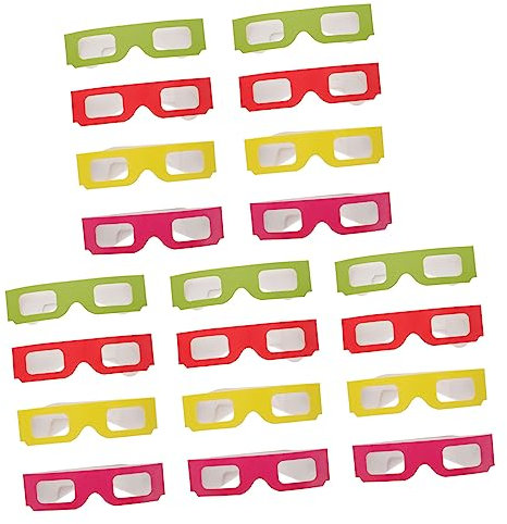 WATIIFUFU 20 Pezzi 3 3D Occhiali Per Bambini Occhiali Per Visione 3D Occhiali Da Partito Cartone Occhiali Da Vista Cartone Montature Per Occhiali Occhiali Di Cartone Per I Bambini 3D