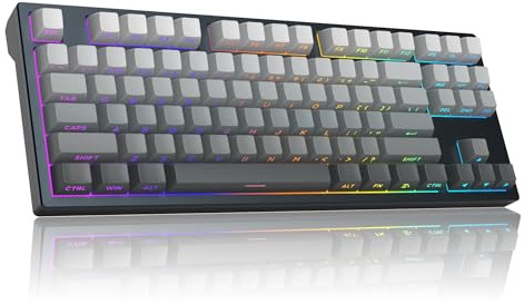 MageGee Captain87 Clavier de Jeu mécanique à déclenchement Rapide, 75% Filaire Effet Hall avec actionnement réglable, Cadre en Aluminium CNC, Joint d'étanchéité RVB crémeux remplaçable à Chaud