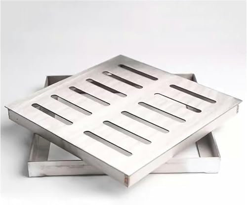 Couvercle de drain de grille égout, couvercle de grille en acier inoxydable, drain de fossé for allée de patio, piscine, douche de jardin extérieur, dérivateur de drain de plante(40x40x3cm/15.7x15.7