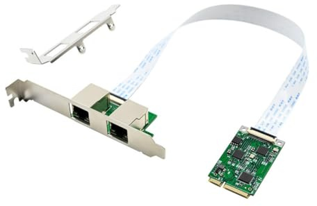 Flohterys Carte Réseau MiniPCIE Double Port RJ45 2,5 G Gigabit Ethernet 2,5 G/1000/100/10 Mbps RTL8125B Carte Réseau de Contrôle Industriel