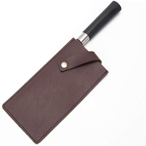 DILUSILK Messerschutz für Kochmesser, PU-Leder-Messerscheide, 18,5 x 10,5 cm, braune Messerhülle für Messer und Fleischbeil, Messerabdeckung für Küchenmesserabdeckungen, Schutzzubehör