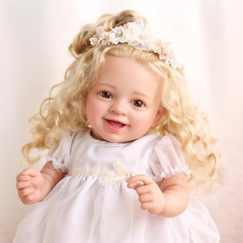 BABESIDE Reborn-Baby Mädchen – 20 Zoll 50 cm Lebensechte Neugeborenen-Puppe mit Blondem Haar, weichem Stoffkörper & Zubehör, Realistische Babypuppe für Kinder ab 3 Jahren