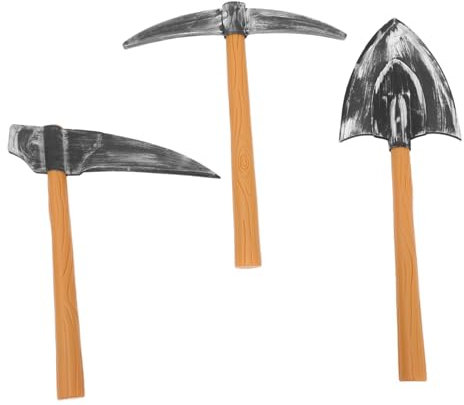 JOINPAYA 3 Stück Zwergenkostüm Mit Spitzhacke, Schaufel Und Sense Dekoschaufel Und Fake-Requisite Für Bühnenauftritte Halloween Und Partys Accessoire Für Gnom Und Zwergenkostüme