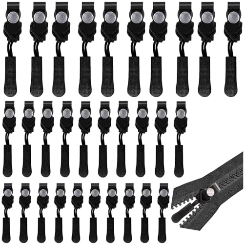 Cursore Cerniera Ricambio,30 ZippersReplacement ZipperRepair,Cerniera Lampo Riparazione,Cerniera Lampo Rimovibile,Cerniera Universale,per Giacche Borse Valigie Jeans Abbigliamento