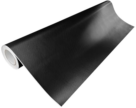 Carbon Folie 100x200 cm | Carbonfolie matt mit Luftkanal-Kleber und UV-Schutz | Selbstklebend Autofolie für Innen und Außen | Auto Folierung für Tuning | Carwrappingfolie | Carbon 3D Schwarz