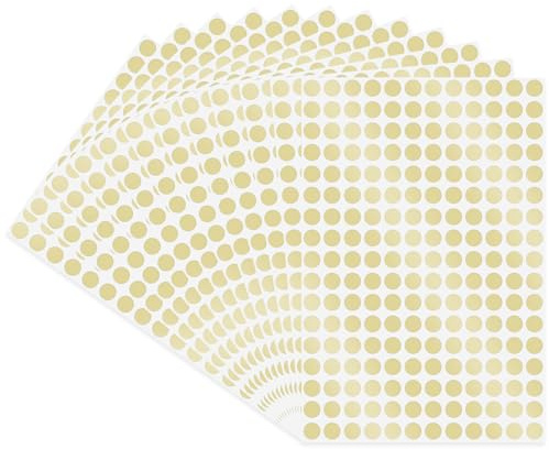 2448 Stk.Gold Runde 10 mm Punktaufkleber Selbstklebende Markierungspunkte Wasserdicht Klebepunkte Aufkleber Kleine Farbkodierung Etiketten
