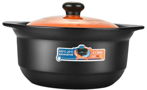 LABRIMP Cazuela De Con Tapa Cacerola Para Cocinar Al Horno Olla Resistente Al Calor Para Guisos Caseros y Cena Familiar