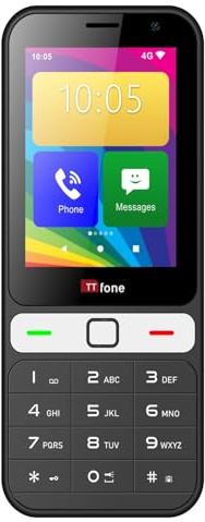 TTfone TT280 – Simple 4G Dual SIM Bar Phone with Android, 2.8 Touchscreen Pay As You Go Smartphone - Vodafone with £20 credit