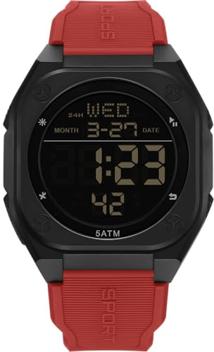 Orologio digitale da uomo, sportivo, militare, impermeabile, con numeri grandi, quadrante grande, per attività all'aperto, per ragazzi e studenti