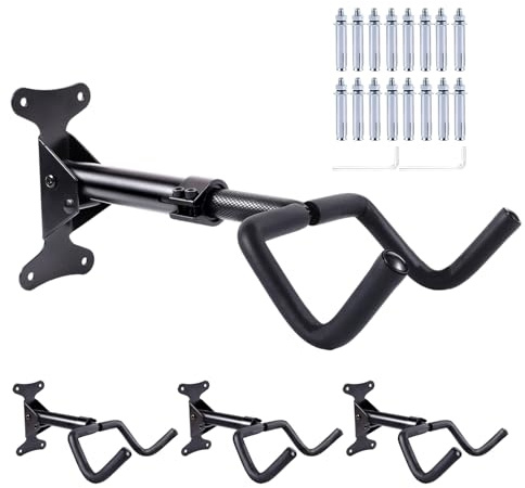 BAIEGOED 4-Pack Bicycle Wall Mount Rack with Helmet Hooks - Foldable Bike Storage Holder for Garage & Indoor Organization, Perfect for Home & Bike Shop Use (Space Saving Design)