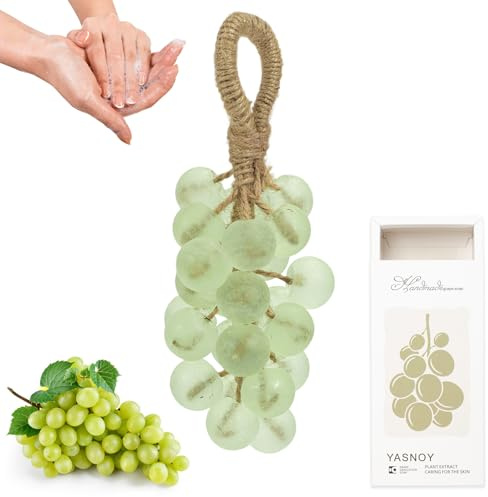 Traubenseife, Weintrauben Seife, Kristallklare Handgemachte Trauben Seifen, Feuchtigkeitsspendender, intensiver Duft, Deko & Geschenk (1, Grün)