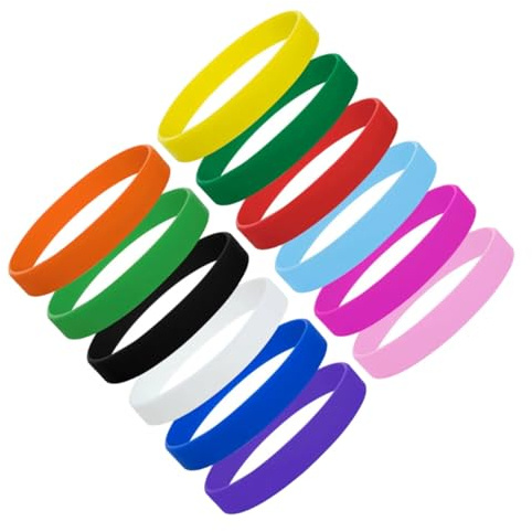 ABOOFAN Braccialetti in Silicone Elastici e Resistenti 12 Regali Compleanno e Bomboniere per Feste a Tema e Party