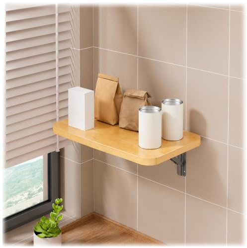 Estante Extensor para Ventana, Soporte de Madera para Escritorio | Tablero de alféizar extendido plegable, estantes de almacenamiento adicionales con abrazadera(Color3,20x12in/500x300mm)