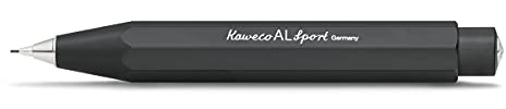 Kaweco AL SPORT Druckbleistift Black 0.7 mm HB I Mechanischer Bleistift aus hochwertigem Aluminium in seidenglänzender Optik I Druck-Bleistift nachfüllbar in Schwarz I Druckminenbleistift 10,5 cm