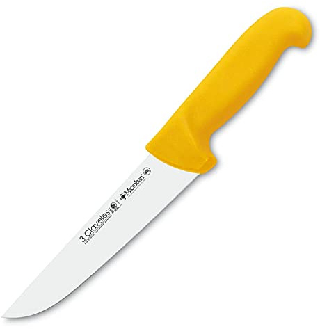 3 Claveles Cuchillo Carnicero Estrecho Proflex, Acero Inoxidable, Amarillo, 18 cm-7