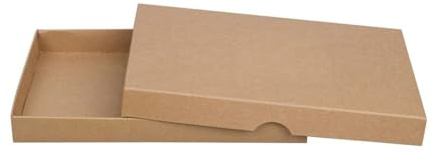 Braune Faltschachtel, 13 x 19 cm, Füllhöhe 20 mm, mit Deckel, Kraftpapier, Kraftkarton, Geschenkschachtel, Fotoschachteln - 10er Set