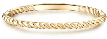 GLANZSTÜCKE MÜNCHEN Damen-Ring aus 925/- Sterling Silber gelbvergoldet | Steckring,gedreht,Silberring,Gelbgold,Vorsteckring,Stapelring,Ringbreite 1,4mm,filigraner Freundschaftsring