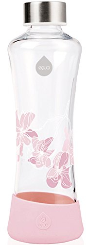 EQUA - Borraccia in vetro Magnolia, 0,55 l, in vetro, 550 ml, con fondo in silicone, con custodia in silicone