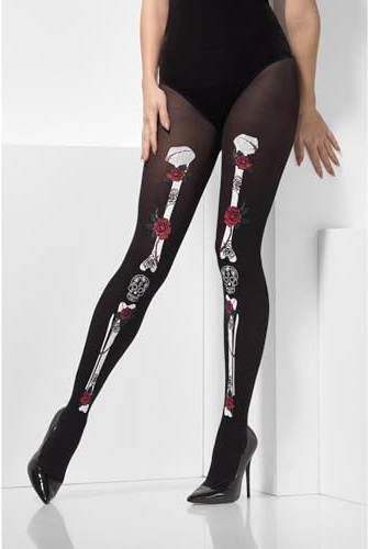 Smiffys Opaque Day of The Dead Tights