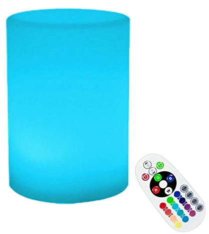 Nachladbare LED Nachttischlampe,SUAVER Dimmbar 16 Farbwechsel Stimmungslicht,Kinder Schreibtisch Lampen Bedside Lamp Bed Lights mit Fernsteuerungs,Anzüge für Outdoor Innendekoration (Zylinder-10x15cm)