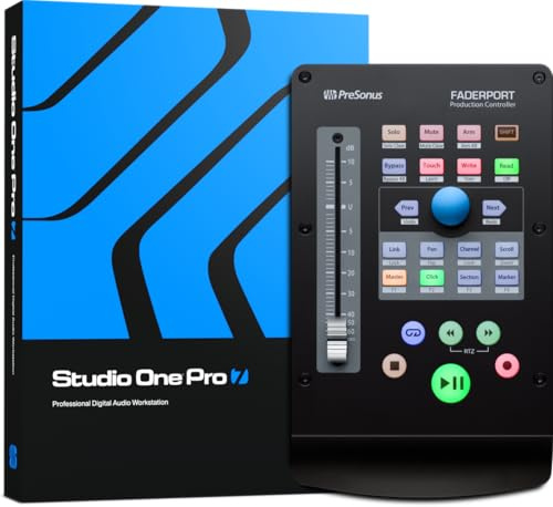 PreSonus FaderPort, Contrôleur de Mixage DAW pour Production Musicale avec Studio One Artist, Ableton Live Lite, Bundle de Logiciels pour Enregistrement, Diffusion et Podcasting