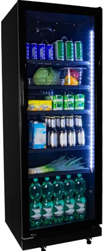 ZORRO Getränkekühlschrank ZKB 360 Liter schwarz Flaschenkühlschrank Kühlschrank mit Glastüre Gastro Getränkekühler