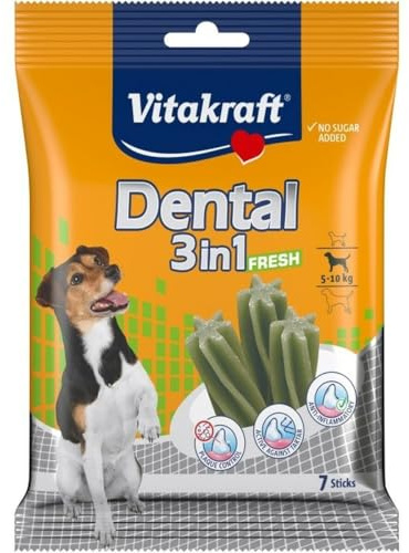Vitakraft Dental 3-in-1 Fresh Leckerlis Kaustäbchen 120 g für Hunde