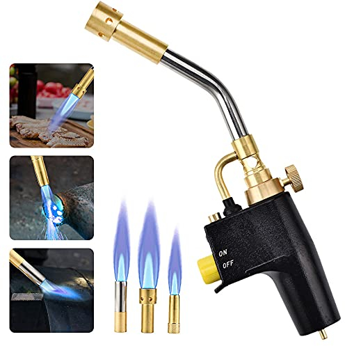 InLoveArts MAPP Turbo Gasbrenner Propanbrenner mit 3 Düsen/Spitzen,zum Löten und Grillen(Ohne Gasflasche)
