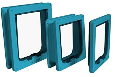 YITON Haustierklappe Blau Ockable Dog Cat Klappentür Mit 4 Wege Sicherheitsverriegelung Klappentür Abs Kunststoff Sicherheitstür Kätzchen Tor 1St. M.
