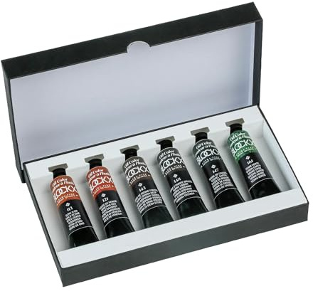 Blockx Künstler-Ölfarben im Set Erdfarbtöne, 6 x 20 ml, brillante Farben mit höchster Pigmentkonzentration, 100 % lichtecht