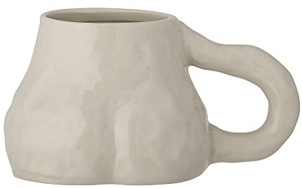 Bloomingville Keramik Tasse mit Henkel Maeda in Po-Form