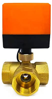 FUNTLY Magnetventile Elektrischer Kugelhahn Messing Klimaanlage Fußbodenheizung Magnetventil Dreiwege AC220V 1/2 3/4 1 1-1/4 1-1/2 2 (Size : 1/2, Color : 12VDC)