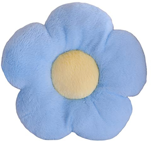 YILANLAN Blumenbodenkissen niedliches Kissen Mädchen Raumdekoration Lesen Freizeit bequemes Plüschkissen Kissen für Büro, Tatami, Auto & Heimdekoration (50cm, Blue)