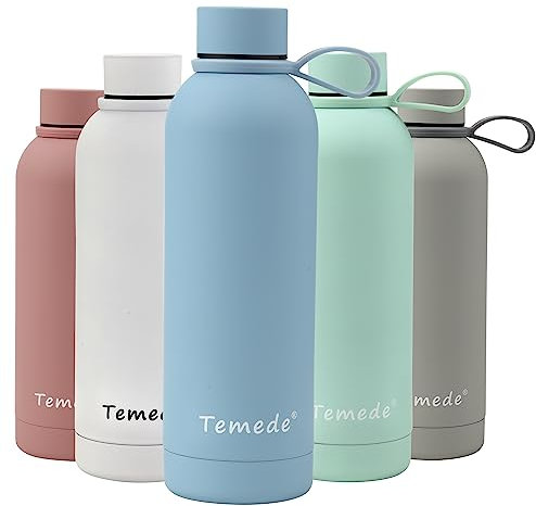 Temede 350ml Small Stainless Steel Insulated Water Bottle, BPA-Free Vacuum Flask, 12H Hot & 24H Cold Drinks, Leak-Proof Double Wall Thermal Sports Bottle for Teens, Kids, Gym, Running, Cycling, Travel