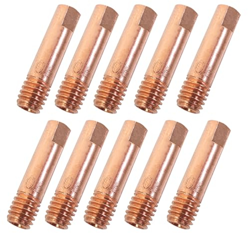 ZFKXGS 10PCS MB15AK Accessoires de Soudage 0,8MM Pièces d'usure Pointe de Contact Buses de Soudage 0.030 Torche de Soudage Embout de Contact M6x24mm Accessoires pour Poste à souder MIG MAG AK15 MB15