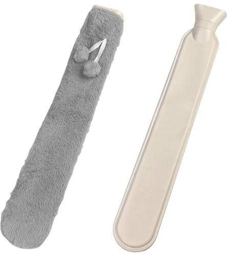 Avesteir grande bouillotte en peluche pour le cou, les épaules, le dos, les jambes et la taille - Gris 1