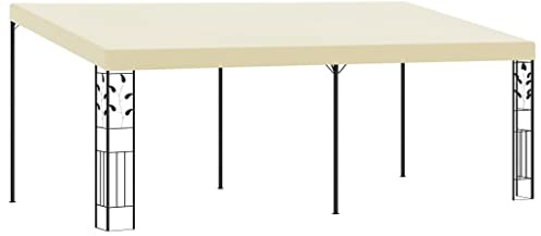heybb Gazebo a Parete 6x3x2,5 m Crema,Gazebo Pergola Con Telo Impermeabile Richiudibile E Struttura Rettangolare In Acciaio Inossidabile Ad Alta Densità, Per Arredo Giardino, Terrazzo e Attività Comme