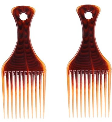 FRCOLOR 2 Peines De Plástico De Anchos Para El Cabello Cepillos De Peluquería Para El Hogar Herramienta De Peinado Tenedor De Peluquería Color Café