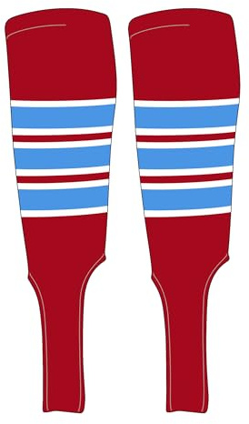 Mk Socks Traditional Baseball Stirrups Pattern C-7 Red, White, Sky Blue (L)