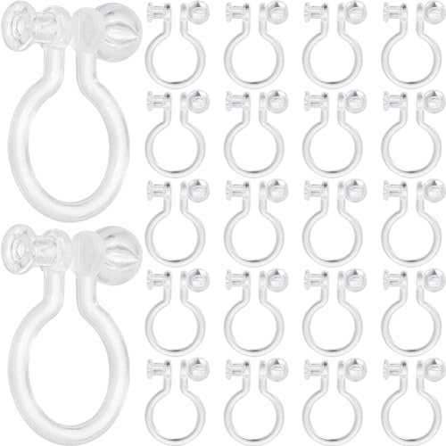 SOFPLATE 1 Box 200 Stück Ohrclip Konverter Aus Kunststoff Durchsichtige Transparente U Typ Ohrring Beschläge 10mm Clip On Ohrringzubehör Clip On Ohrringkonverter Für Schmuckherstellungs