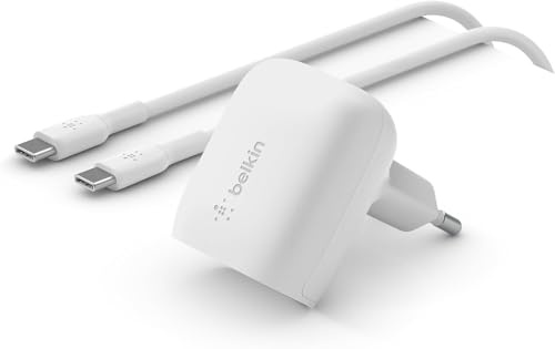 Belkin 20-W-USB-C Power Delivery Schnellladegerät, Zertifiziert für USB-C PD 3.1 PPS, USB Ladegerät im Taschenformat für iPhone Air, 17, Pro, 16, iPad, Samsung Galaxy, Google Pixel