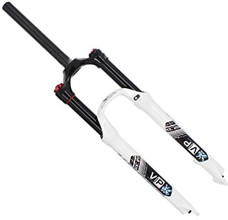 Federgabel 26 27,5 Zoll 29er Fahrrad Legierung Luft Gabeln, 1-1/8 Federweg: 100mm - Schwarz/Weiß - 1750g-1800g