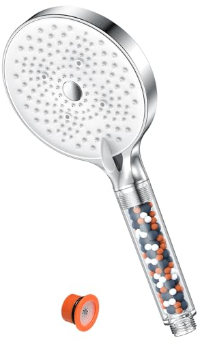 YEAUPE PRO Filter Shower Head - 6 Modes Remove Residual Chlorine,Reduces Dry Itchy Skin,Water Softener for Hard Water,High Pressure,Φ130mm,Powerful Flow,Universal Bathroom Shower,White