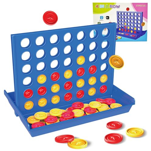 ZUNIPLEX 4 In a Row Groß,Lernspielzeug für Kinder,Strategiespiel für Kinder | Jedes runde Stück hat einen Durchmesser von 3 cm（Groß）
