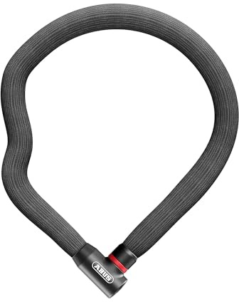 ABUS Kedjelås Goose Lock 4204K – flexibelt, skramfritt cykellås av härdat stål – 4 mm tjock stålkedja, 28 mm total diameter – 85 cm lång – med nyckel – svart